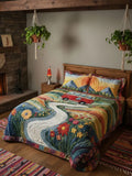 Vintage Wanderlust 3-Piece Quilted Bedding Set