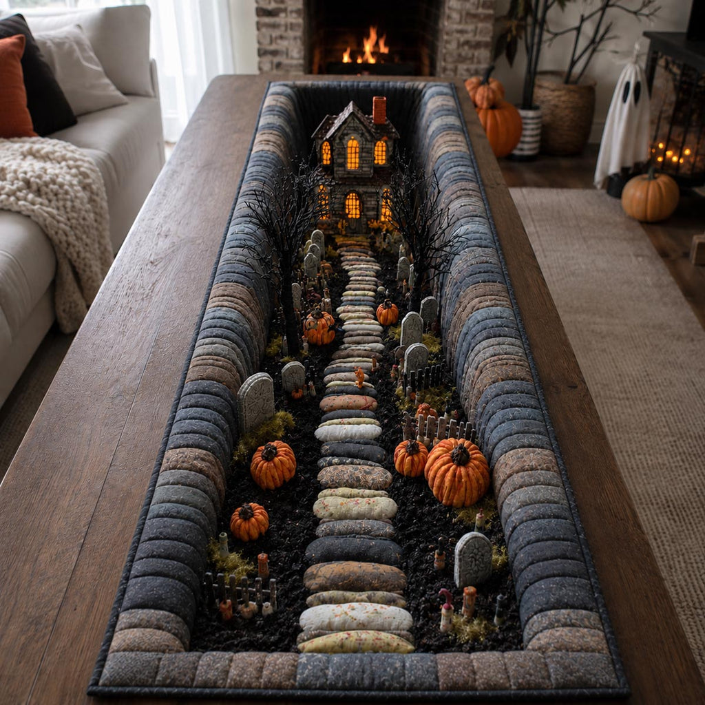 Pumpkin Path Quilted Table Runner NCU0DV9924