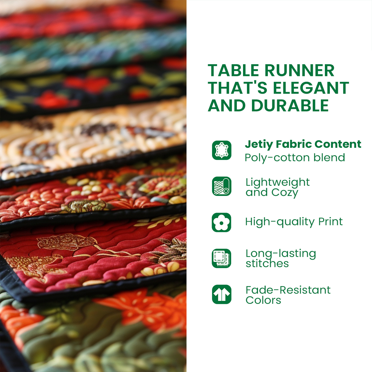 Autumn Ghosts Quilted Table Runner NCU0DK9313