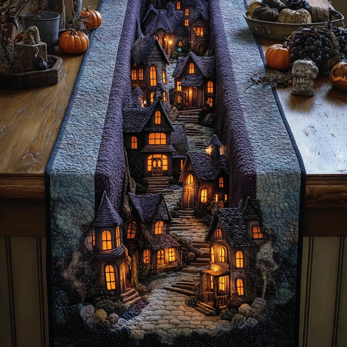 Witchlight Village Quilted Table Runner NCU0DV9922